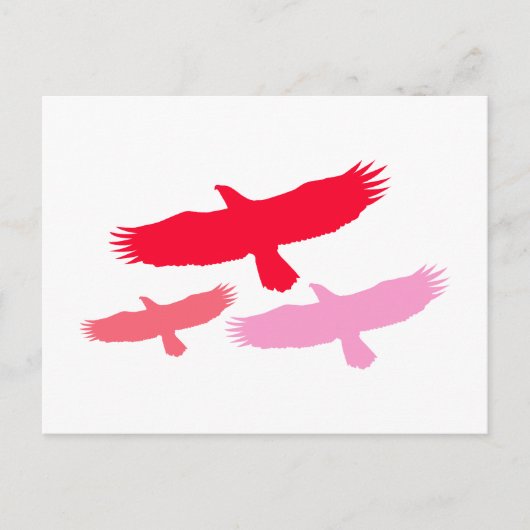 Drei Adler fliegen (rot) Postkarte (Vorderseite)