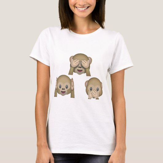 Drei Affe Emoji T-Shirt (Vorderseite)