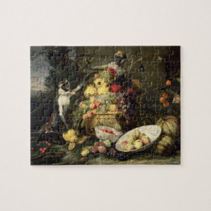 Drei Affen, die Frucht (Öl, stehlen auf Leinwand) Puzzle