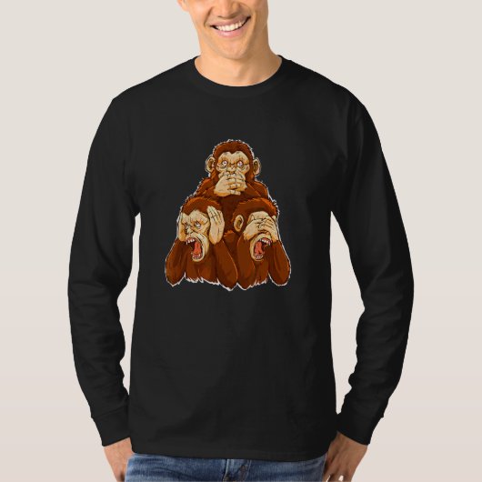 Drei Affen T-Shirt (Vorderseite)