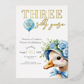 Drei Alberne Gänse Junge 3. Geburtstag Einladung (Vorderseite)