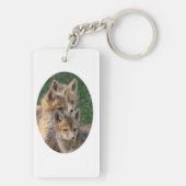 Drei Alert Fox Kits Schlüsselanhänger (Rückseite)