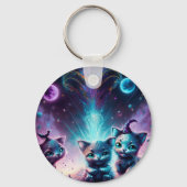 Drei Alien Kätzchen in einer anderen Welt Schlüsselanhänger (Rückseite)