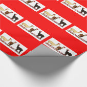Drei Alpaca Santas Geschenkpapier (Ecke)