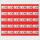 Drei Alpaca Santas Geschenkpapier (Flach)