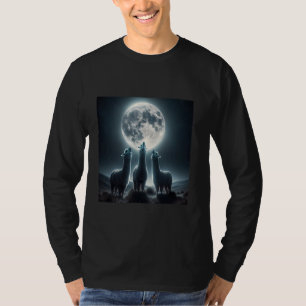 Drei Alpacas Howling am Shirt Funny Lama