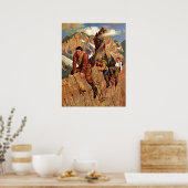 Drei Alpinisten auf dem Berggipfel, lustig Vintag Poster (Küche)