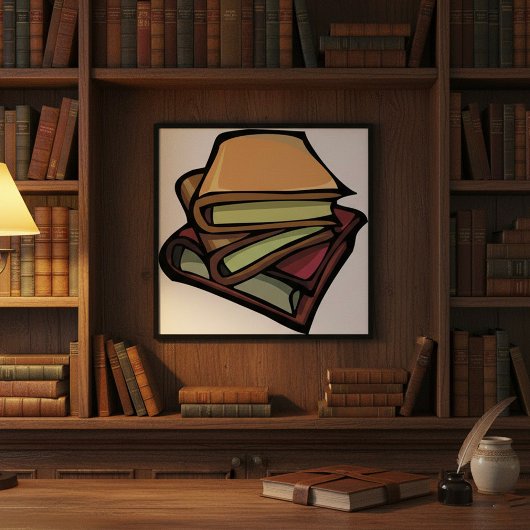 Drei alte Bücher zusammengesteckt Poster