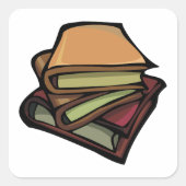 Drei alte Bücher zusammengesteckt Quadratischer Aufkleber (Vorderseite)