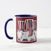 Drei amerikanische Patriotische Gnomes Tasse (Links)