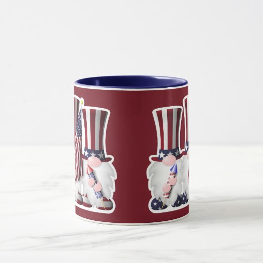 Drei amerikanische Patriotische Gnomes Tasse (Zentrum)