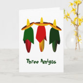 Drei Amigo Hot Paprikaschoten Grußkarte Karte (Gelbe Blume)