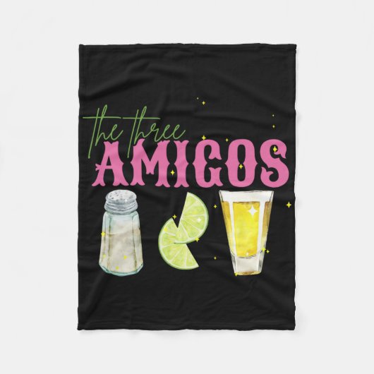 Drei Amigos Limones Salz Tequila Funny Cinco De Fleecedecke (Vorderseite)