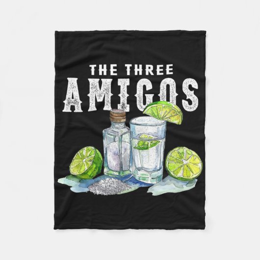 Drei Amigos Limones Salz Tequila Funny Cinco De Fleecedecke (Vorderseite)