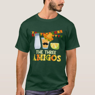 Drei Amigosequila Mexikanisches Getränke Party Ret T-Shirt