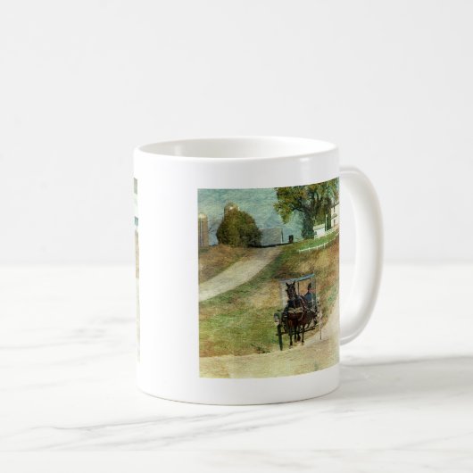 Drei Amish-Buggyen Kaffeetasse (VorderseiteRechts)