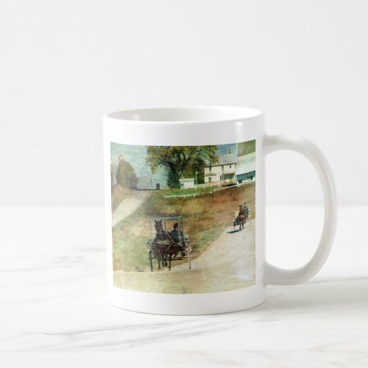 Drei Amish-Buggyen Kaffeetasse (Rechts)