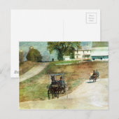 Drei Amish-Buggyen Postkarte (Vorne/Hinten)