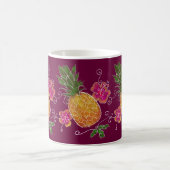 Drei Ananas-Illustration mit der Tasse des Weiß-| (Mittel)