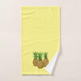 Drei Ananas Tropical Yellow Kittuch Handtuch