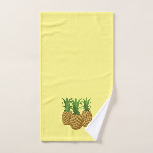 Drei Ananas Tropical Yellow Kittuch Handtuch (Handtuch)