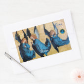 DREI ANGELN IN BLAU / Liebe des Friedens Rechteckiger Aufkleber (Umschlag)