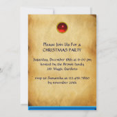 DREI ANGELN IN BLAU, rot ruby, Filzpapier Einladung (Rückseite)