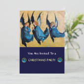 DREI ANGELN IN BLAU, Saphir Einladung (Stehend Vorderseite)