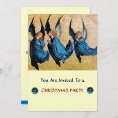 DREI ANGELN IN BLAU, Saphir, gold-metallisch Einladung (Vorne/Hinten)