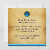 DREI ANGELN IN BLAU, Saphir, Leinen Einladung (Rückseite)