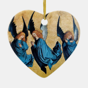 DREI ANGELS Blue Sapphire Herz Keramik Ornament