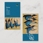 DREI ANGELS MONOGRAM, Blauer Saphir Visitenkarte (Vorne/Hinten)