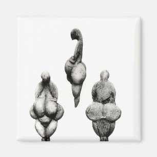 Drei Ansichten einer "Venus" Statuette Magnet