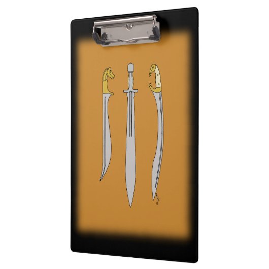 Drei antike griechische Schwerter Klemmbrett (Links)