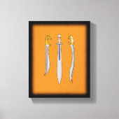 Drei antike griechische Schwerter Leinwanddruck (Vorderseite)