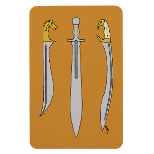 Drei antike griechische Schwerter Magnet