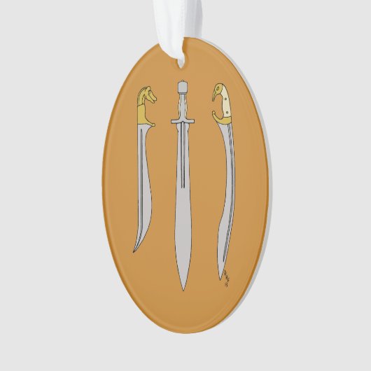 Drei antike griechische Schwerter Ornament (Vorderseite)
