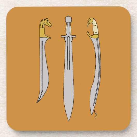 Drei antike griechische Schwerter Untersetzer (Vorderseite)