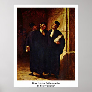 Drei Anwälte im Gespräch von Honore Daumier Poster