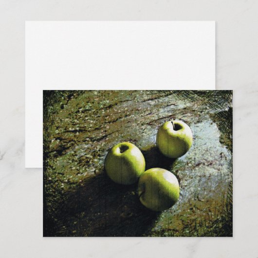 Drei Äpfel Feiertagskarte (Vorne/Hinten)