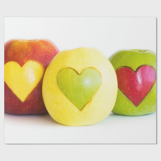 Drei Äpfel Geschenkpapier (Flach)