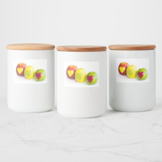 Drei Äpfel Lebensmitteletikett (Flaschen)