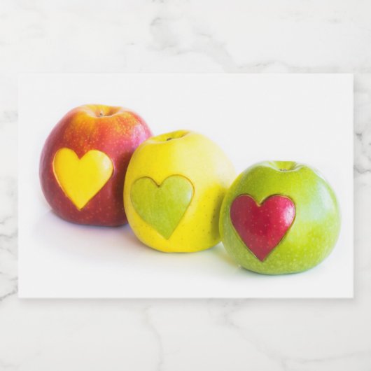 Drei Äpfel Lebensmitteletikett (Einzelnes Label)