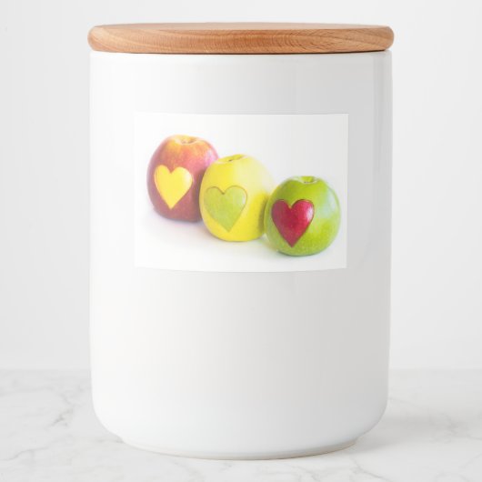 Drei Äpfel Lebensmitteletikett (Vorderseite)