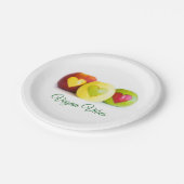 Drei Äpfel Pappteller (Schrägansicht)