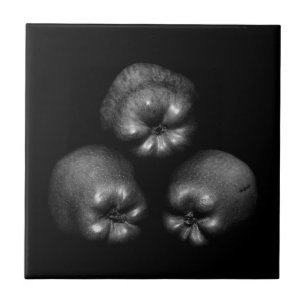 Drei Äpfel - Schwarz-Weiß-Kunstfotos Fliese