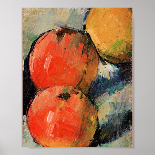 Drei Äpfel, Stillleben Gemälde von Paul Cezanne Poster (Vorne)