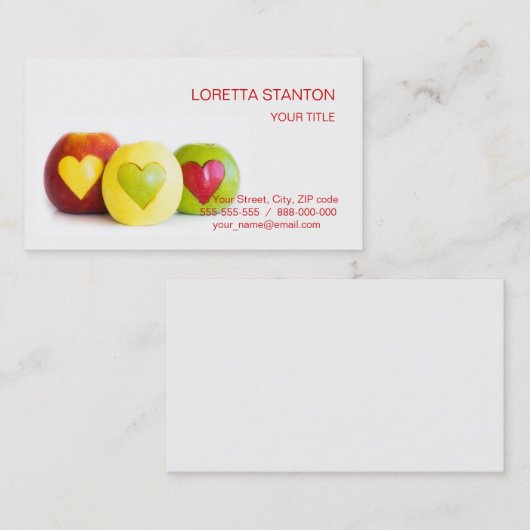 Drei Äpfel Visitenkarte (Vorne/Hinten)