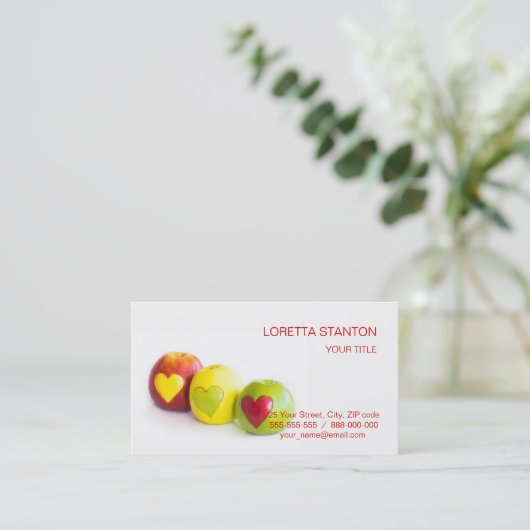 Drei Äpfel Visitenkarte (Stehend Vorderseite)