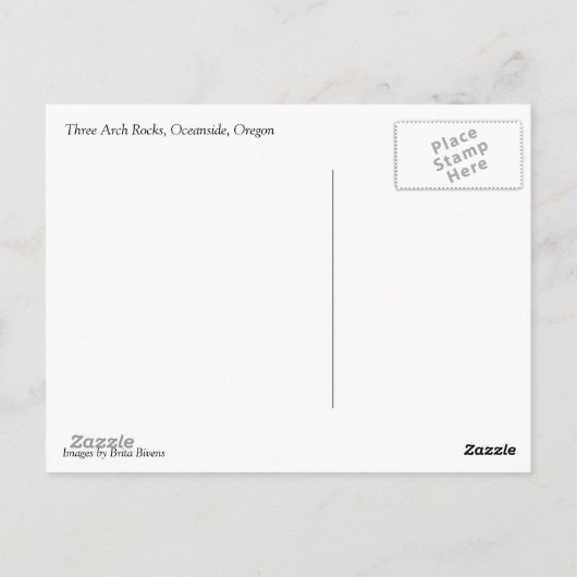 Drei Archgesteine am Ozean oder Postkarte (Rückseite)